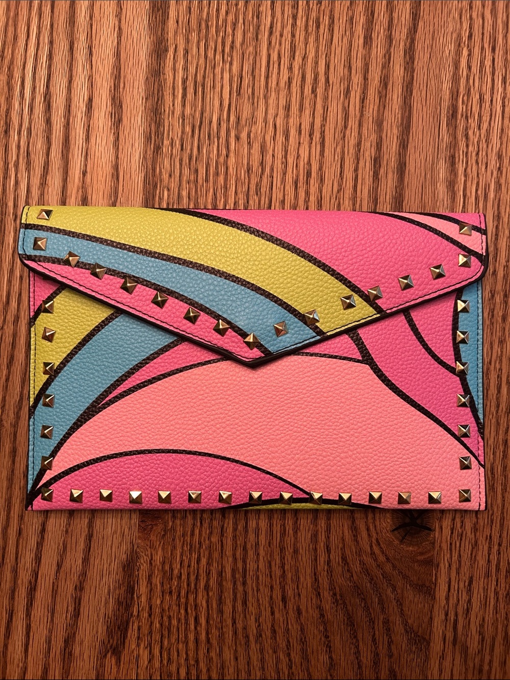 Beauty Bio Colorblock Studded Makeup Bag